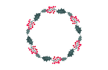 柊とベリーのクリスマスリースフレーム