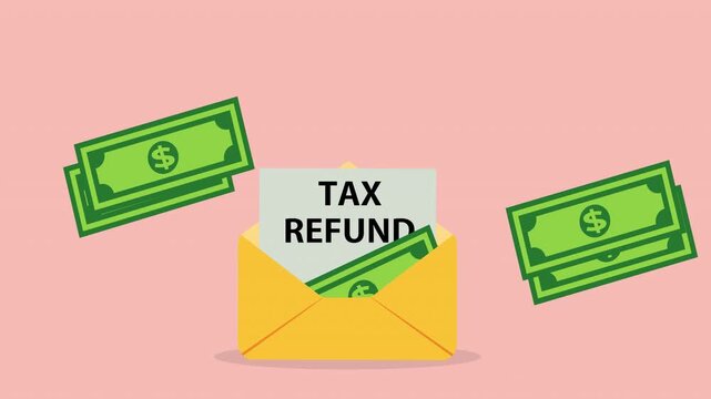 Tax refund illustration ,envelope 