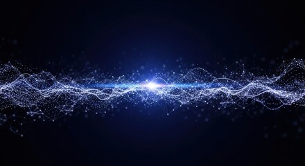 Futuristic Network Connections with Glowing Particles, Technology, Data, Digital