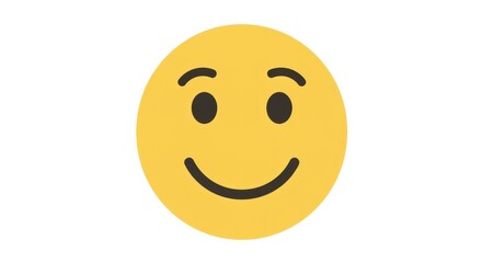 A simple yellow smiley face with a gentle smile.