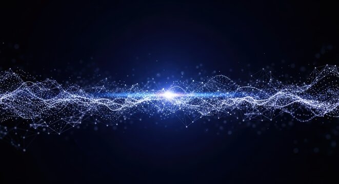 Futuristic Network Connections with Glowing Particles, Technology, Data, Digital
