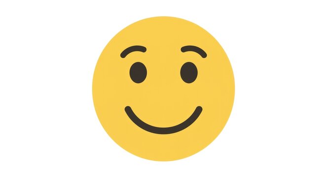 A simple yellow smiley face with a gentle smile.