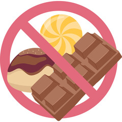 Illustration of Avoid Sweets and Sugar Prohibition