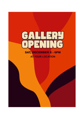 Retro-Style Gallery Opening Announcement Poster Design