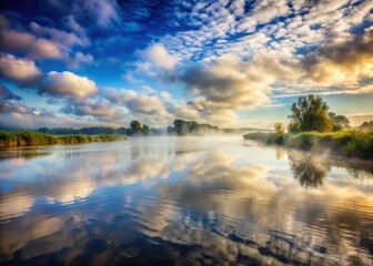 Fototapeta premium Clouds Over River Landscape