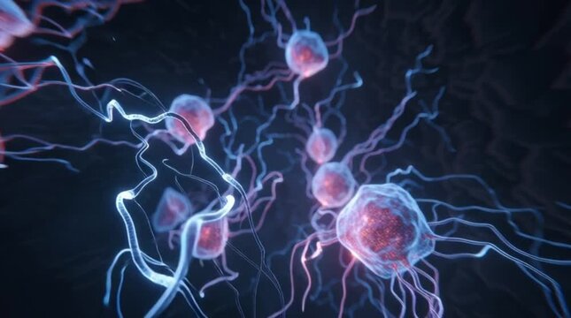 Neural network brain cells firing connection