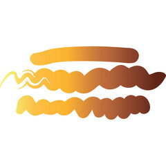 Golden Brush Stroke Effects With Transparent Background And Gradient Colors In Yellow To Brown