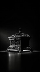 Elegantly Crafted Reliquary in Dark Monochrome, Embodying Timeless Artistry and Silhouette