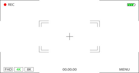 Video Recorder Screen Frame camera viewfinder overlay screen frame icon. camera recording screen overlay. video camera overlay , Transparent PNG  Frame for digital camera preview with lens