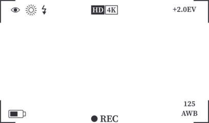 Video Recorder Screen Frame camera viewfinder overlay screen frame icon. camera recording screen overlay. video camera overlay , Transparent PNG  Frame for digital camera preview with lens