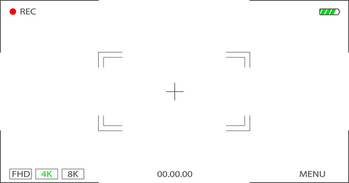 Video Recorder Screen Frame camera viewfinder overlay screen frame icon. camera recording screen overlay. video camera overlay , Transparent PNG  Frame for digital camera preview with lens