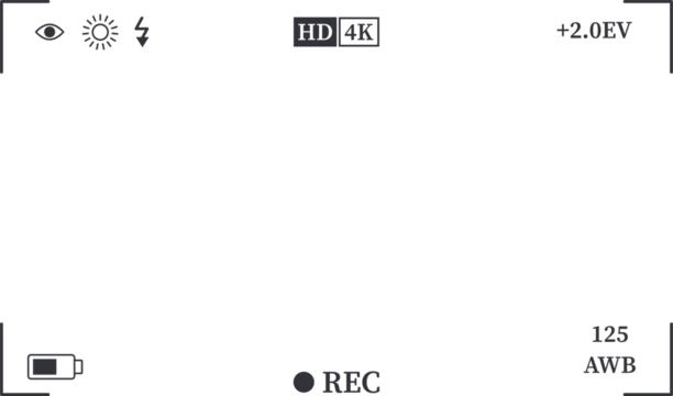 Video Recorder Screen Frame camera viewfinder overlay screen frame icon. camera recording screen overlay. video camera overlay , Transparent PNG  Frame for digital camera preview with lens