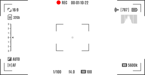 Video Recorder Screen Frame camera viewfinder overlay screen frame icon. camera recording screen overlay. video camera overlay , Transparent PNG  Frame for digital camera preview with lens