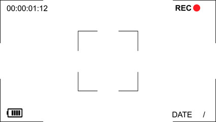 Video Recorder Screen Frame camera viewfinder overlay screen frame icon. camera recording screen...