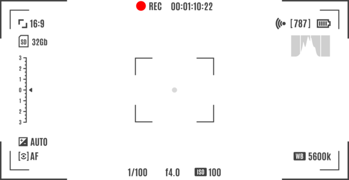 Video Recorder Screen Frame camera viewfinder overlay screen frame icon. camera recording screen overlay. video camera overlay , Transparent PNG  Frame for digital camera preview with lens - Powered by Adobe