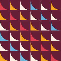 Abstract geometric vector seamless color pattern. Geometric tiles pattern. Simple color geometric background. Abstract color geometric composition with simple shape