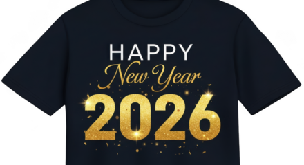 Happy new year 2026 design isolated on transparent background