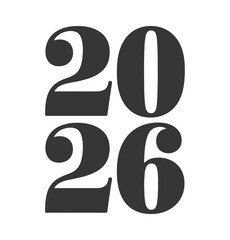 The year 2026 is presented in bold, modern numerals against a clean white background.
