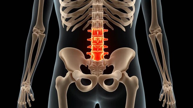 Animated Human Lumbar Spine L1-L5 Vertebrae