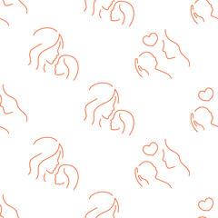 mother's day seamless pattern isolated on transparent background.