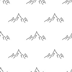mountain seamless pattern isolated on transparent background.
