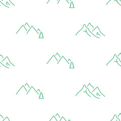 mountain seamless pattern isolated on transparent background.