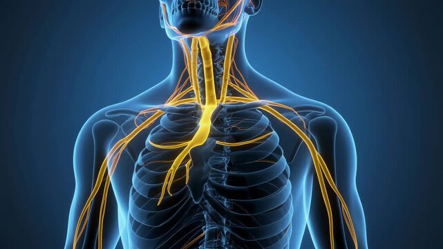 3D Visualization of the Vagus Nerve Pathway in Human Torso
