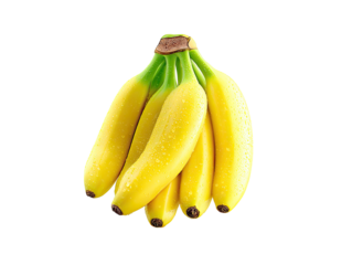 Bunch of ripe yellow bananas with droplets