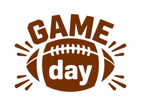 Exciting american football game day celebration with classic ball and energetic rays