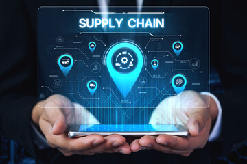 Supply chain processes with data-driven logistics, transportation, and distribution. enhances operations. Supply chain improves efficiency. Supply chain integrates logistics and delivery. Spline