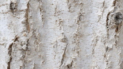 Flat lay of vertical birch tree trunk, light gray bark with natural white tones and subtle dark speckles, smooth repeating texture