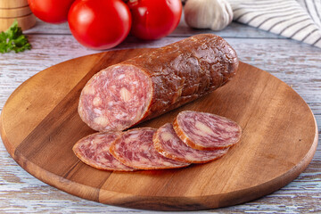 Salchichon pork cured sausages with parmesan