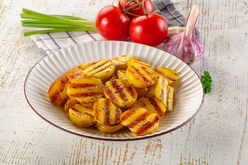 Grilled small baby young potato