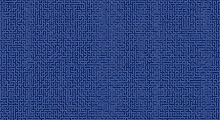 Intricate blue maze pattern background representing complexity, problem-solving, and abstract challenges.