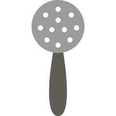 Gray Kitchen Utensil with Multiple Holes and Dark Gray Handle on a White Background Isolated Object