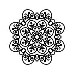 Mandala pattern Coloring book wallpaper design art. tile pattern greeting card sticker lace pattern and tattoo design. hand drawn mandala vector. on white background