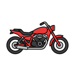Obraz premium Red Motorcycle Illustration, Vector Graphic, Motorbike, Transportation, Isolated