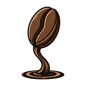 Coffee Beans Art Illustration, Coffee Fluid,