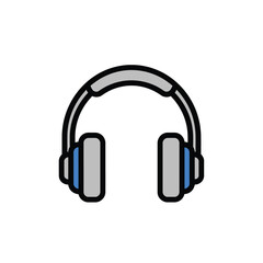 Headphones Icon, Audio Listening Symbol, Music Technology Vector