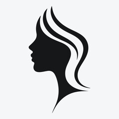 Elegant Profile with Flowing Hair