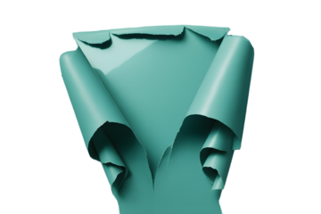 Teal Paper Peeling Back Revealing Red Stripes and Black Background abstract blue