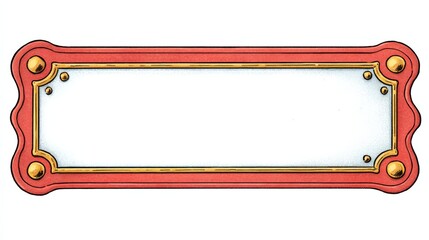 Elegant Blank Signboard with Decorative Edges and Golden Accents for Custom Messages and Information Display