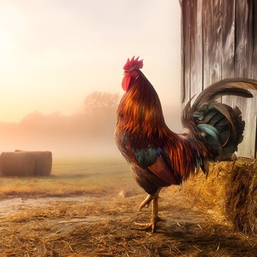 The chicken's graceful stride