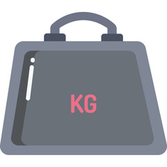 Gray Weightlifting Kettlebell With Pink KG Symbol On A Transparent Background Isolated Simple Flat Design Illustration