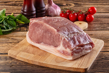Raw pork meat fillet piece