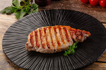 Juicy grilled pork fillet steak