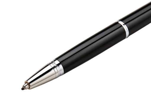 Elegant black & silver pen tip, dark backdrop