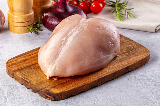 Raw chicken breast without skin