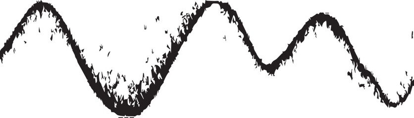 Grunge Style Sine Wave Pattern | Abstract Black and White Wavy Line Background for Graphic Design and Creative Projects