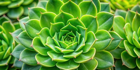 close-up of lush green succulent leaves with intricate veins and subtle texture